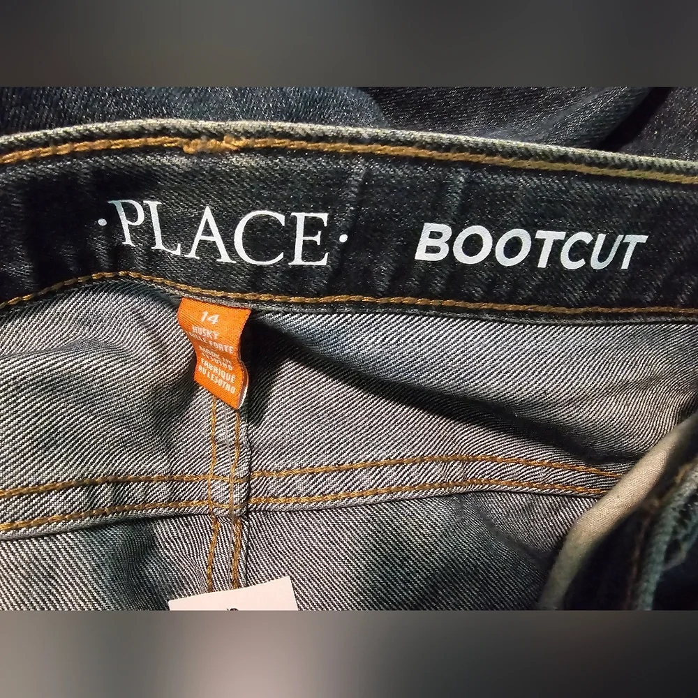 Children's Place Dark Blue Bootcut Jeans Boys Size 14 Husky NWT